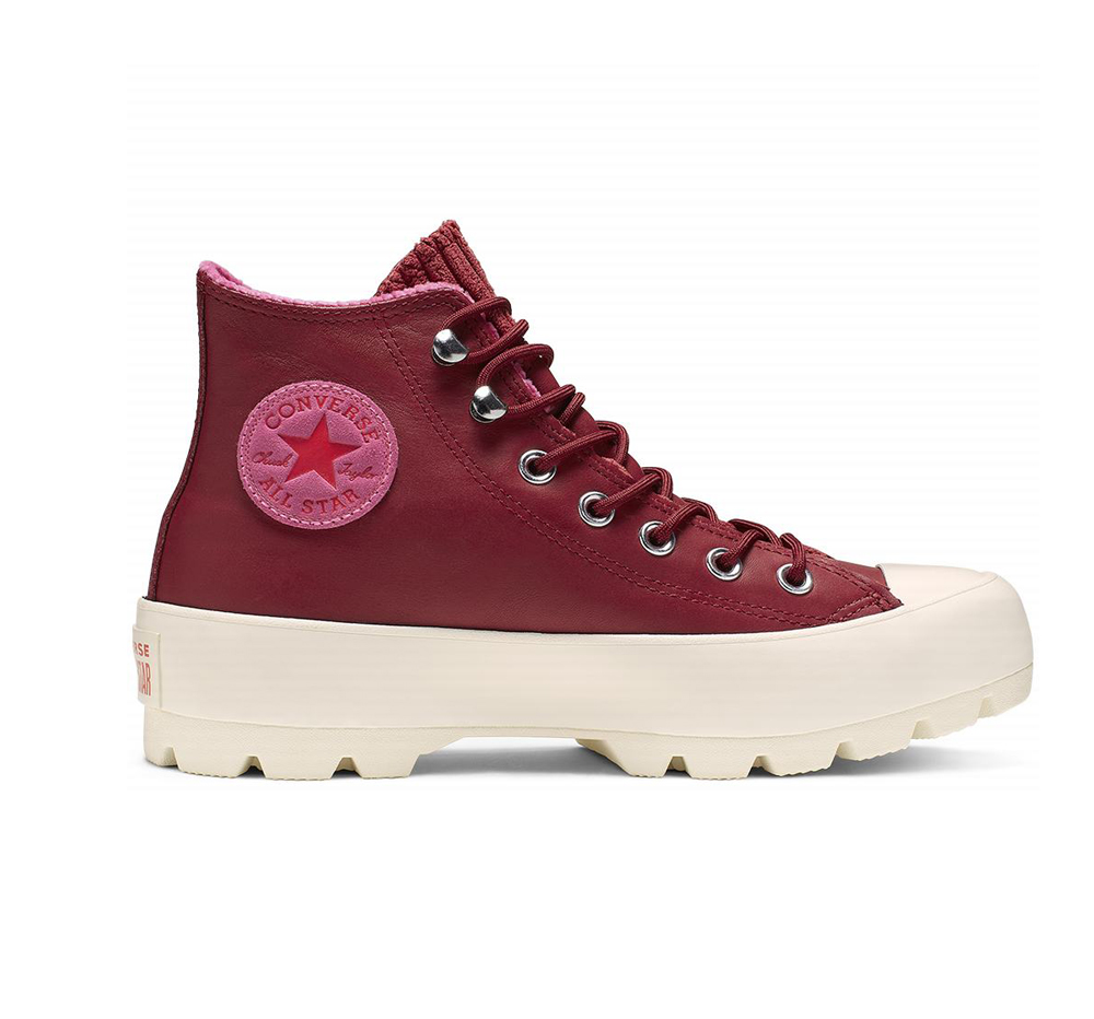 Botas Converse Chuck Taylor All Star Lugged Gore-Tex Waterproof Couro Mulher Vermelhas Escuro 167048